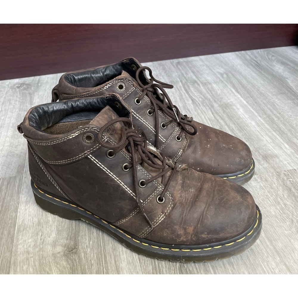 Dr. Martens Men's Ankle Work Boots Brown Leather Size 12